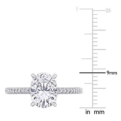 Stella Grace 14k White Gold 1/10 Carat T.W Diamond & Lab-Created White Sapphire Engagement Ring