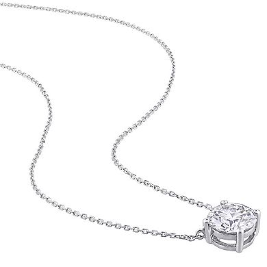 Stella Grace 14k White Gold Lab-Created Moissanite Solitaire Pendant Necklace