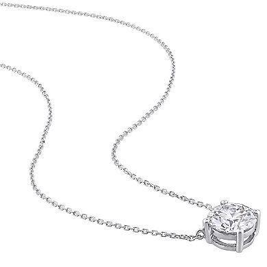 Stella Grace 14k White Gold Lab-Created Moissanite Solitaire Pendant Necklace 