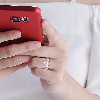 Stella Grace 10k Gold Lab-Created Moissanite 3-Stone Engagement Ring
