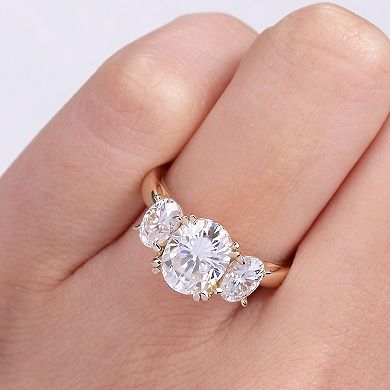 Stella Grace 10k Gold Lab-Created Moissanite 3-Stone Engagement Ring