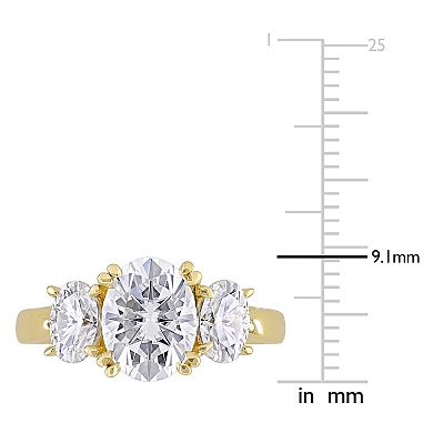 Stella Grace 10k Gold Lab-Created Moissanite 3-Stone Engagement Ring