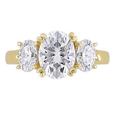 Stella Grace 10k Gold Lab-Created Moissanite 3-Stone Engagement Ring