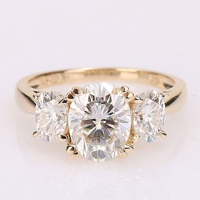 Stella Grace 10k Gold Lab-Created Moissanite 3-Stone Engagement Ring