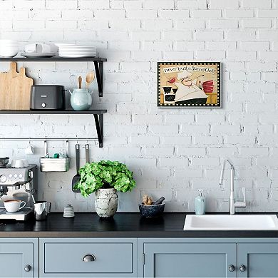 Stupell Home Decor Never Trust a Skinny Chef with Happy Cook Phrase Wall Art
