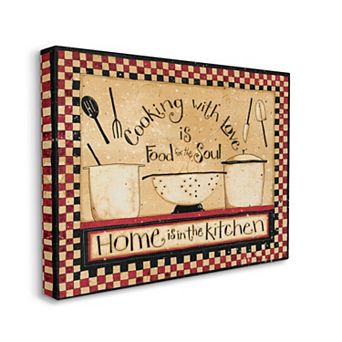 Stupell Home Decor Cooking With Love Traditional Family Kitchen Phrase Canvas Wall Art