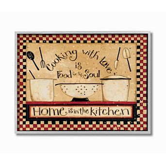 Stupell Home Decor Cooking With Love Traditional Family Kitchen Phrase Framed Wall Art