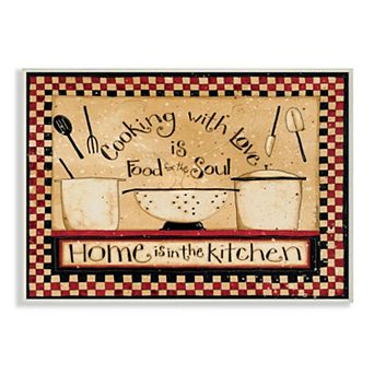 Stupell Home Decor Cooking With Love Traditional Family Kitchen Phrase Plaque Wall Art