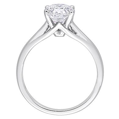 Stella Grace 14k White Gold Lab-Created Moissanite Solitaire Ring