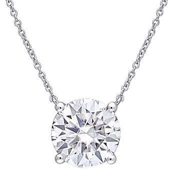 Stella Grace 10k White Gold Lab-Created Moissanite Solitaire Pendant Necklace