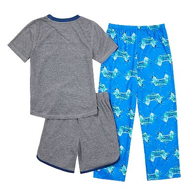 Boys 4-16 Cuddl Duds Power Up Video Games Top, Shorts & Pants Pajama Set