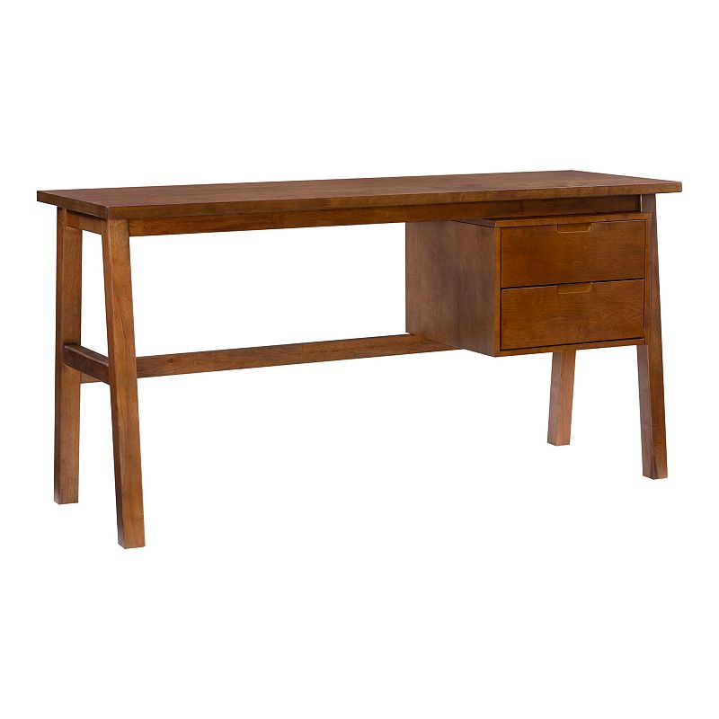 Linon Klein Side Storage Desk, Brown