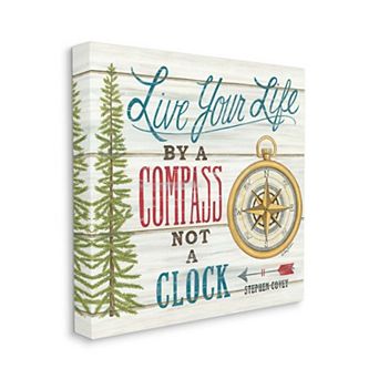 Stupell Home Decor Rustic Live Your Life by Compass Adventure Quote Canvas Wall Art
