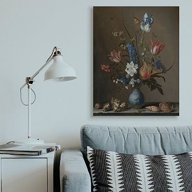 Stupell Home Decor Vintage Bouquet Design with Butterfly Shell Accents Wall Art