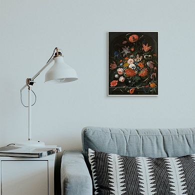 Stupell Home Decor Coral Florals over Dark Bouquet and Gothic Arch Wall Art
