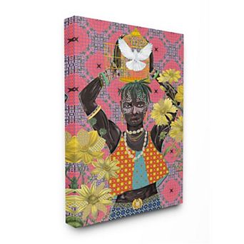 Stupell Home Decor Releasing Doves by Strong Male Figure Over Pattern Canvas Wall Art