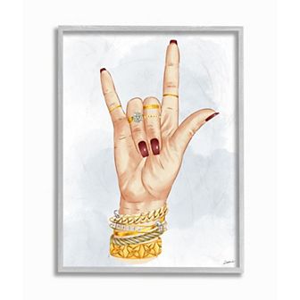 Stupell Home Decor I Love You Hand Pose with Elegant Accessories Wall Art