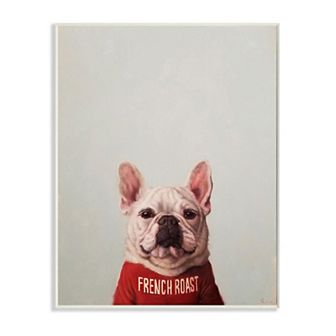 Stupell Home Decor French Bulldog in French Roast T-Shirt Dog Pun Wall Art
