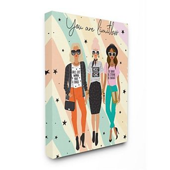 Stupell Home Decor Fashionista Friends with Female Glam Phrases Wall Art