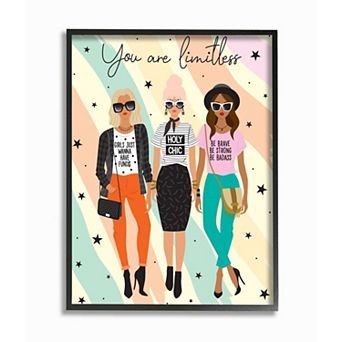 Stupell Home Decor Fashionista Friends with Female Glam Phrases Wall Art