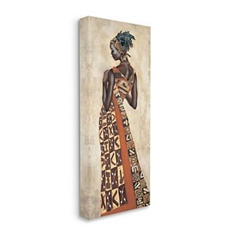 Stupell Home Decor Sophisticated Female Figure with Patterned Dress Canvas Wall Art