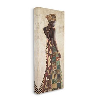 Stupell Home Decor Female Standing Figure with Beautiful Patterned Dress Canvas Wall Art