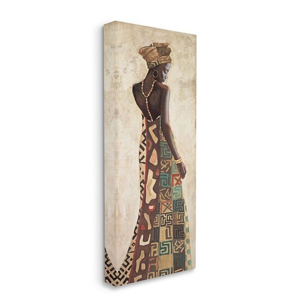 Stupell Home Decor Female Standing Figure with Beautiful Patterned ...