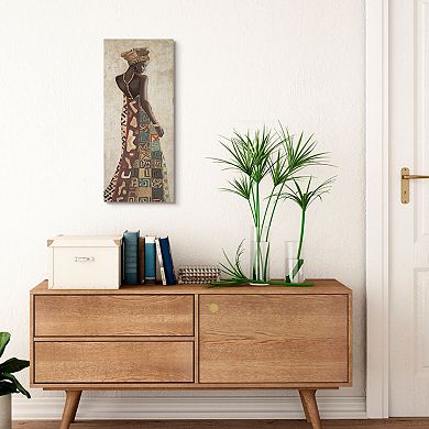 Stupell Home Decor Female Standing Figure with Beautiful Patterned Dress Canvas Wall Art