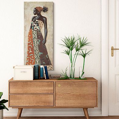 Stupell Home Decor Elegant Female Figure with Intricate Patterned Dress Canvas Wall Art