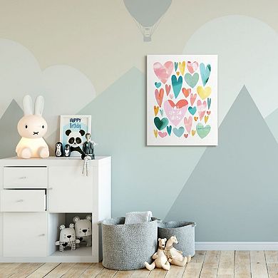 Stupell Home Decor You are So Loved Phrase with Colorful Distressed Hearts Wall Art