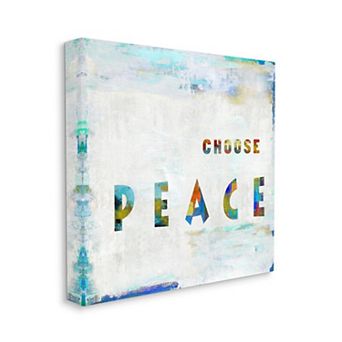 Stupell Home Decor Choose Peace Text with Colorful Brush Strokes Canvas Wall Art