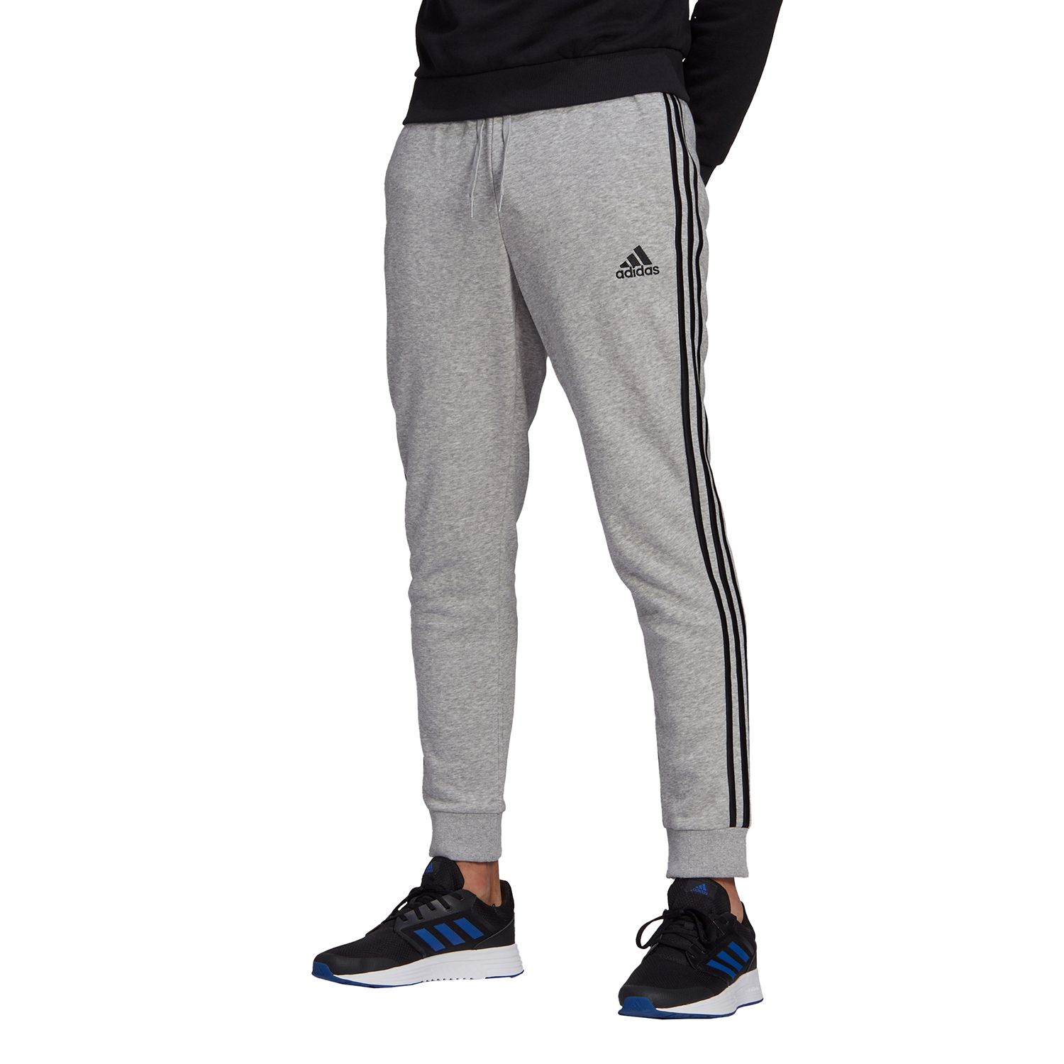 adidas sweatpants black with white stripes