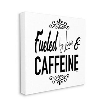Stupell Home Decor Fueled by Love and Caffeine Phrase Minimal Chic Frameless Wall Art