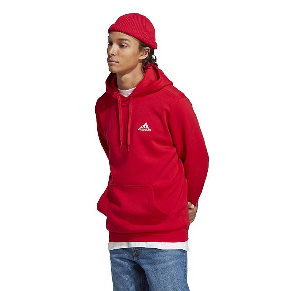 Men's adidas Feel Cozy Pullover Fleece Hoodie - Scarlet (M)