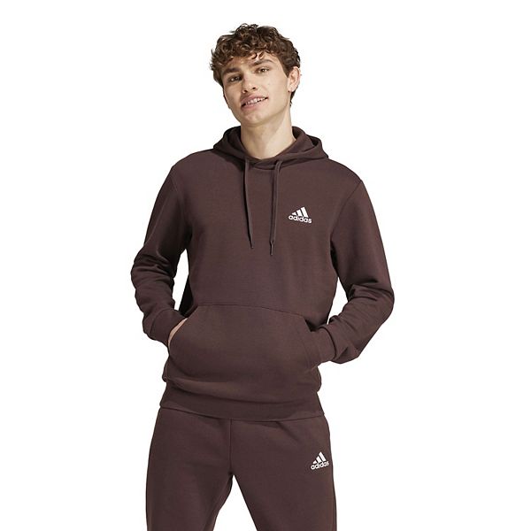 Men's adidas Feel Cozy Pullover Fleece Hoodie - Shadow Brown (S)