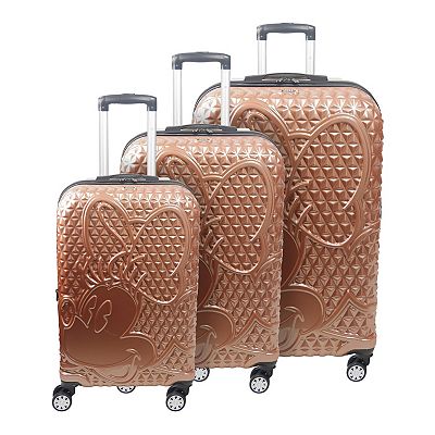 ful Disney's Minnie Mouse 3-Piece Textured Hard Sided Luggage Set