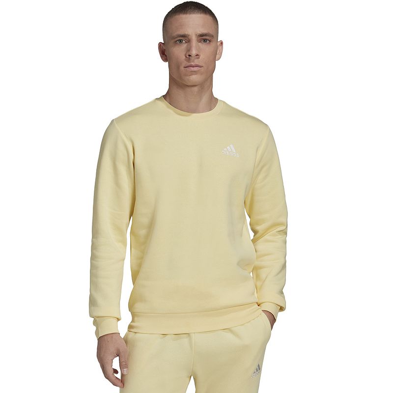 Mens adidas Feel Cozy Fleece Sweatshirt, Size: Small, Lt Yellow