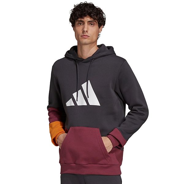 adidas Originals adicolor boyfriend fit color block logo hoodie in blue