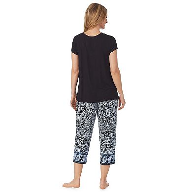 Women's Croft & Barrow® Short Sleeve Pajama Top & Pajama Capri Pants Set