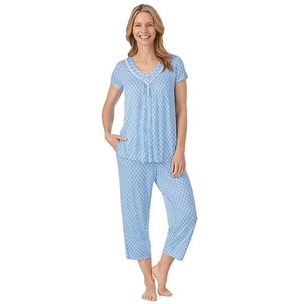 Women's Croft & Barrow® Short Sleeve Pajama Top & Pajama Capri Pants Set