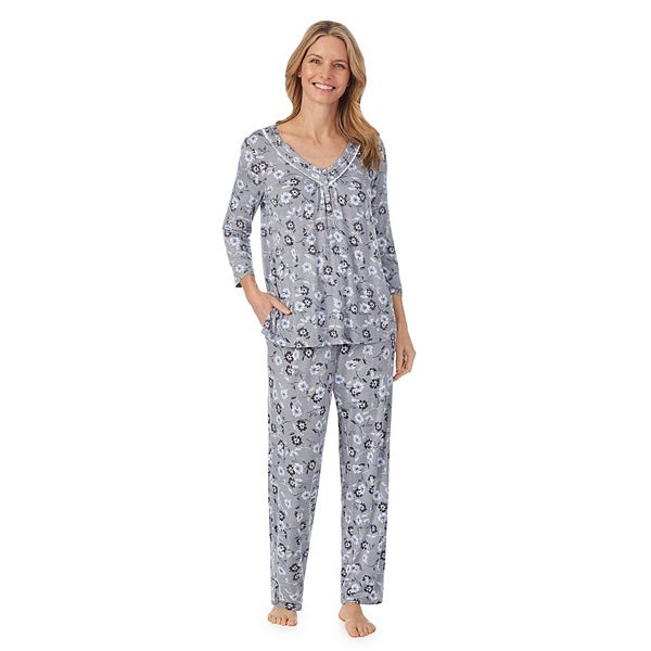 Women's Croft & Barrow® 3/4 Sleeve Pajama Top & Pajama Pants Set