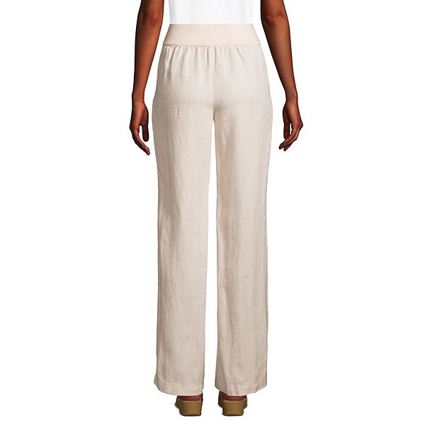 Women's Lands' End Pull-On Linen Wide-Leg Pants