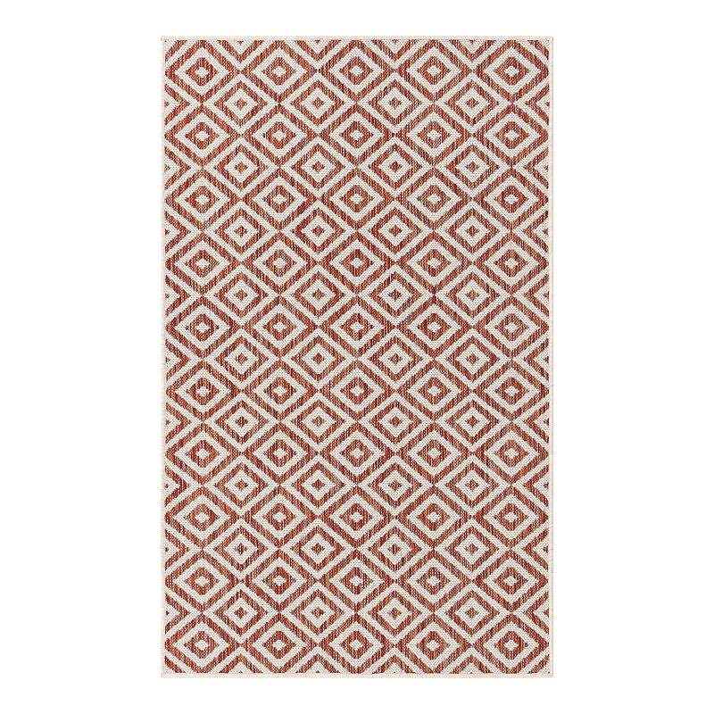 Jill Zarin Costa Rica Indoor Outdoor Rug, Red, 6X9 Ft