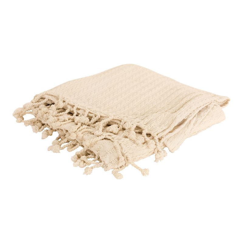 Rizzy Home Cindy Throw, Lt Beige