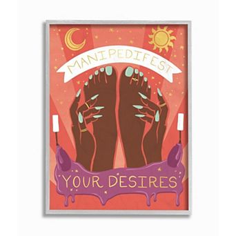 Stupell Home Decor Manipedifest Gray Framed Wall Art