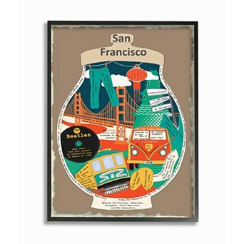 Stupell Home Decor San Francisco Collage Black Framed Wall Art