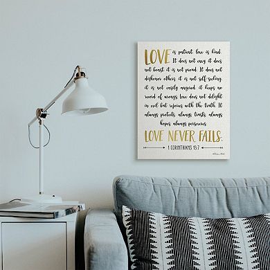 Stupell Home Decor Love Is Patient Canvas Wall Art