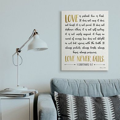Stupell Home Decor Love Is Patient Canvas Wall Art