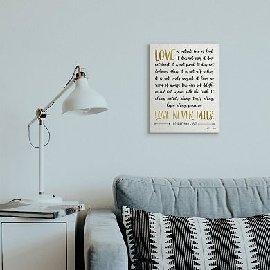 Stupell Home Decor Love Is Patient Canvas Wall Art