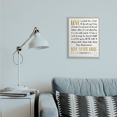 Stupell Home Decor Love Is Patient Gray Framed Wall Art